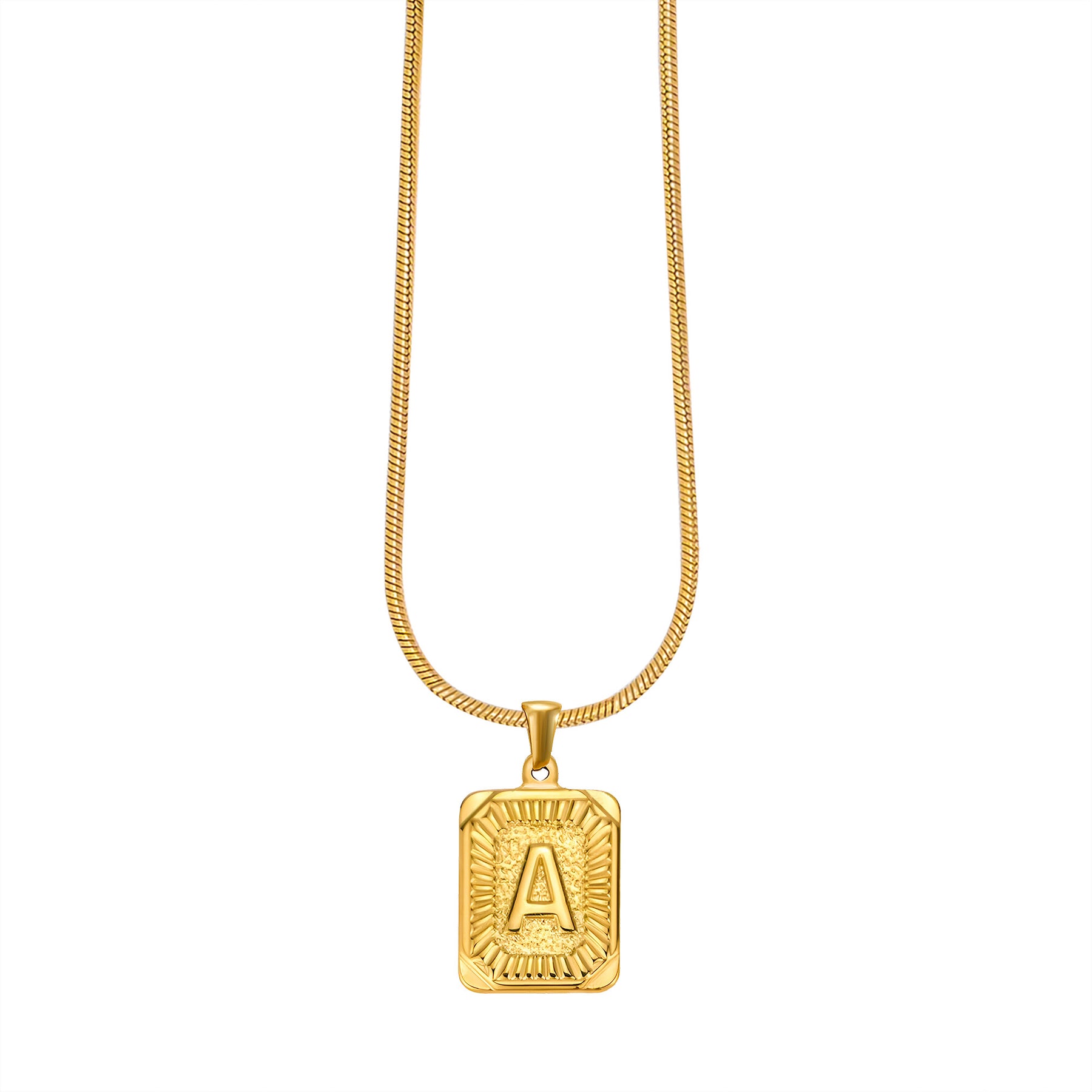 Gouden Glow Bubble Letter Initial Ketting