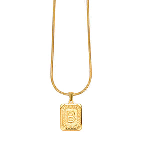 Gouden Glow Bubble Letter Initial Ketting