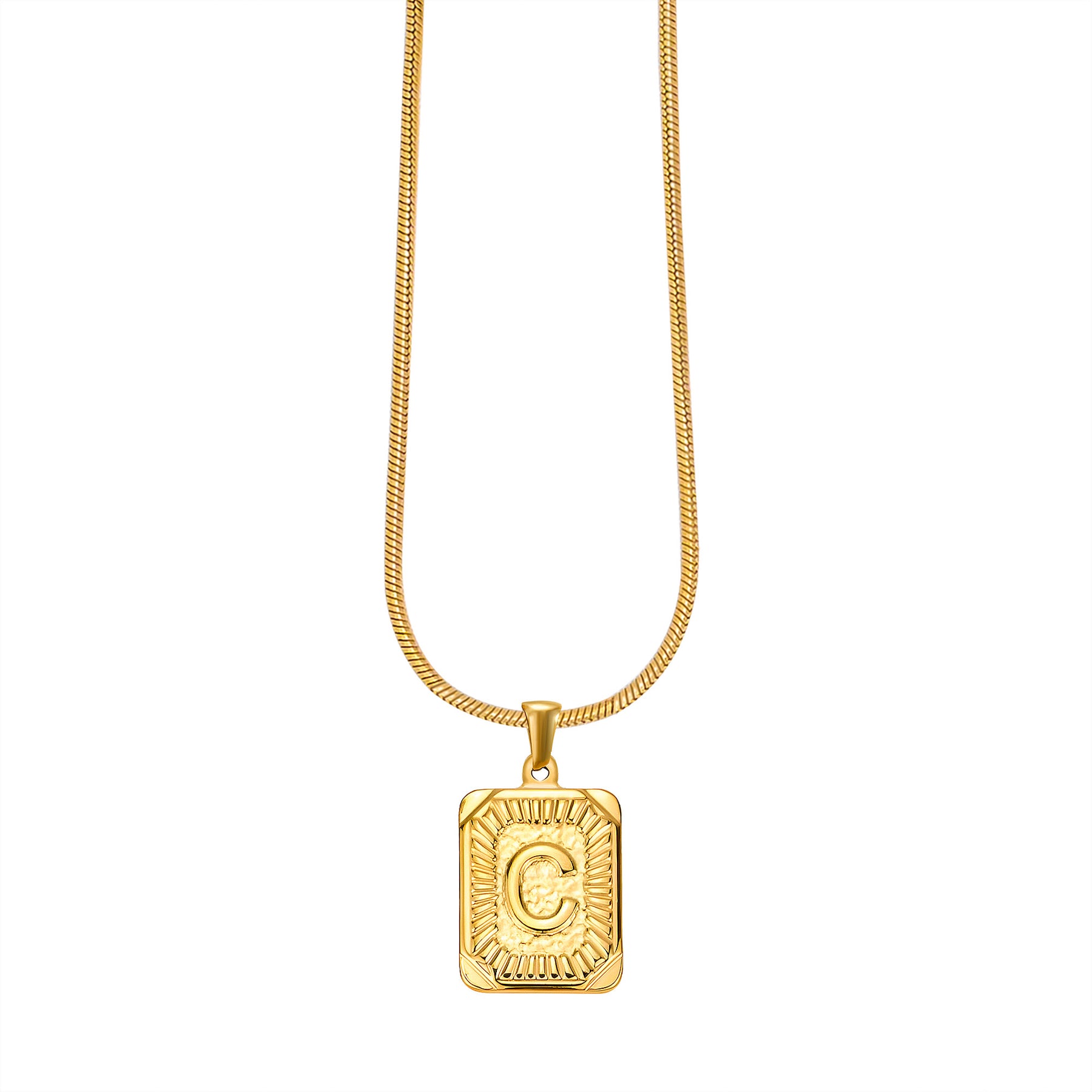 Gouden Glow Bubble Letter Initial Ketting