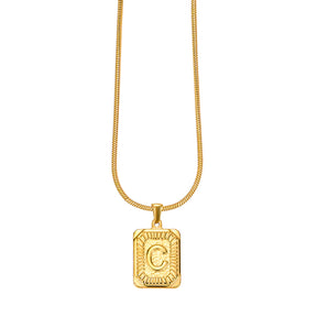 Gouden Glow Bubble Letter Initial Ketting