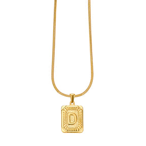 Gouden Glow Bubble Letter Initial Ketting