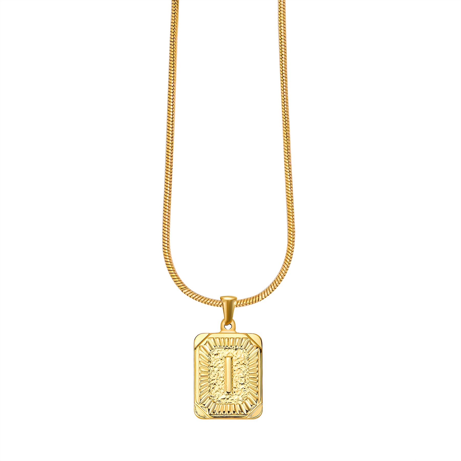 Gouden Glow Bubble Letter Initial Ketting