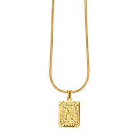 Gouden Glow Bubble Letter Initial Ketting