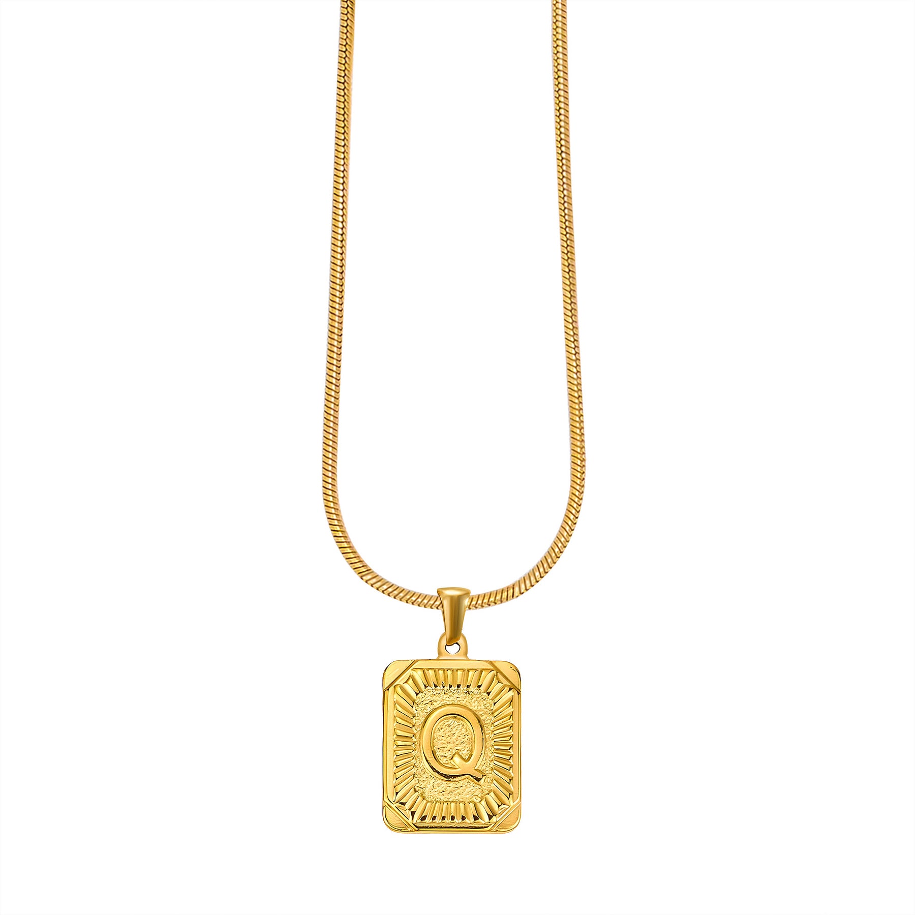 Gouden Glow Bubble Letter Initial Ketting