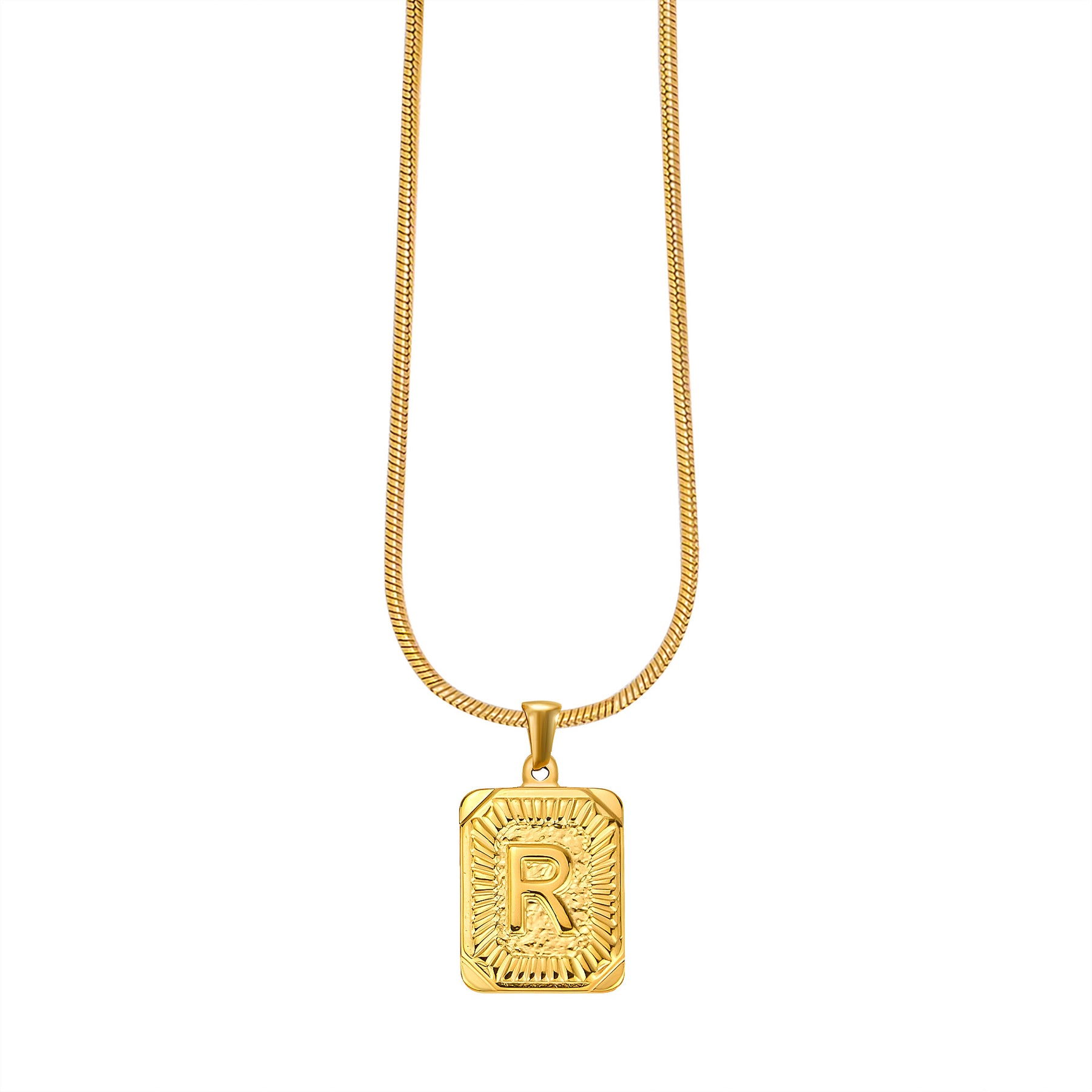 Gouden Glow Bubble Letter Initial Ketting