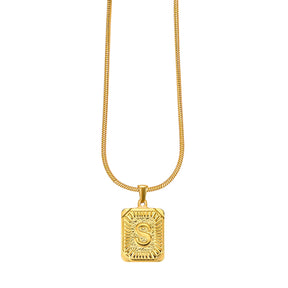 Gouden Glow Bubble Letter Initial Ketting