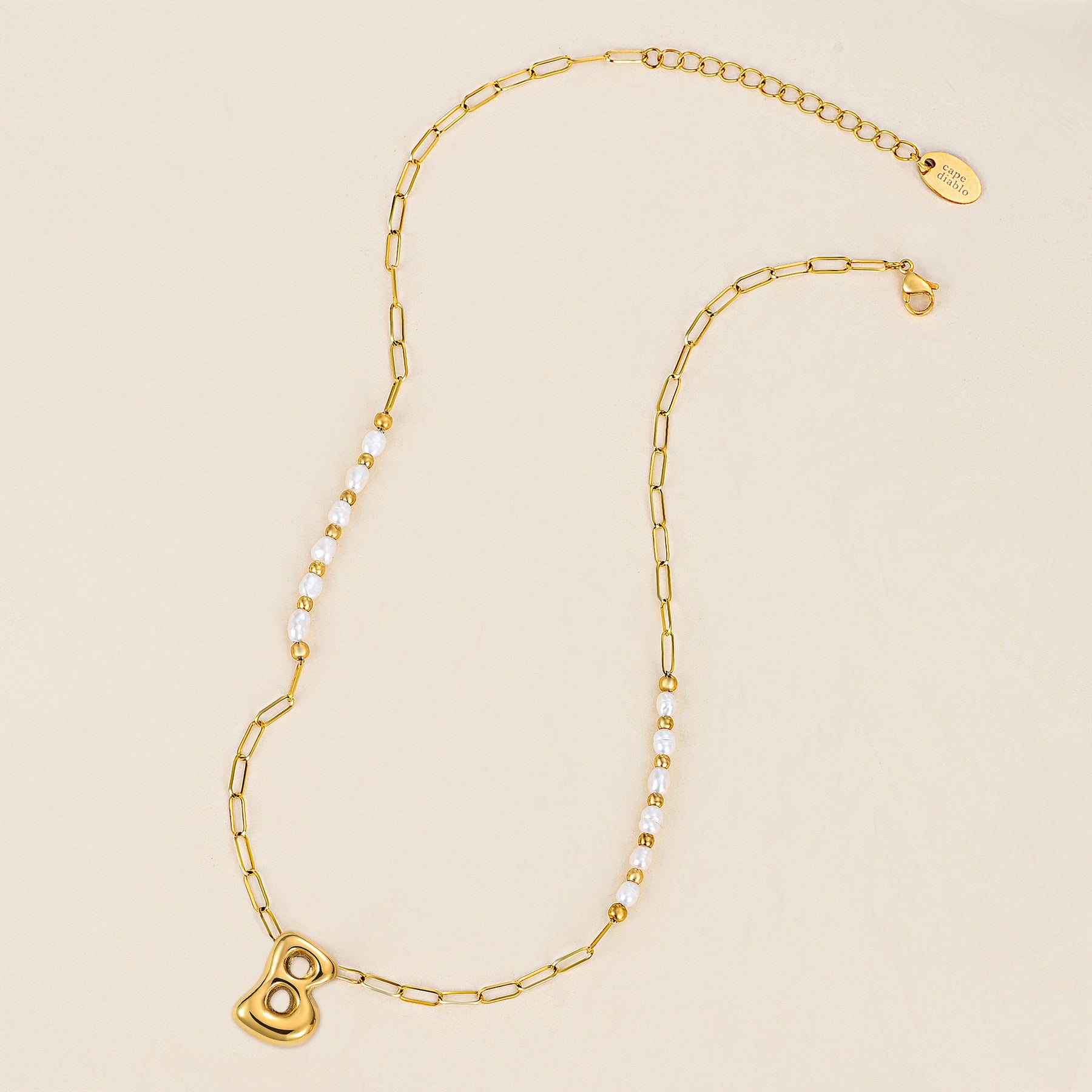 Gouden Glow Bubble Letter Initial Ketting