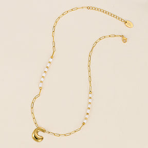 Gouden Glow Bubble Letter Initial Ketting