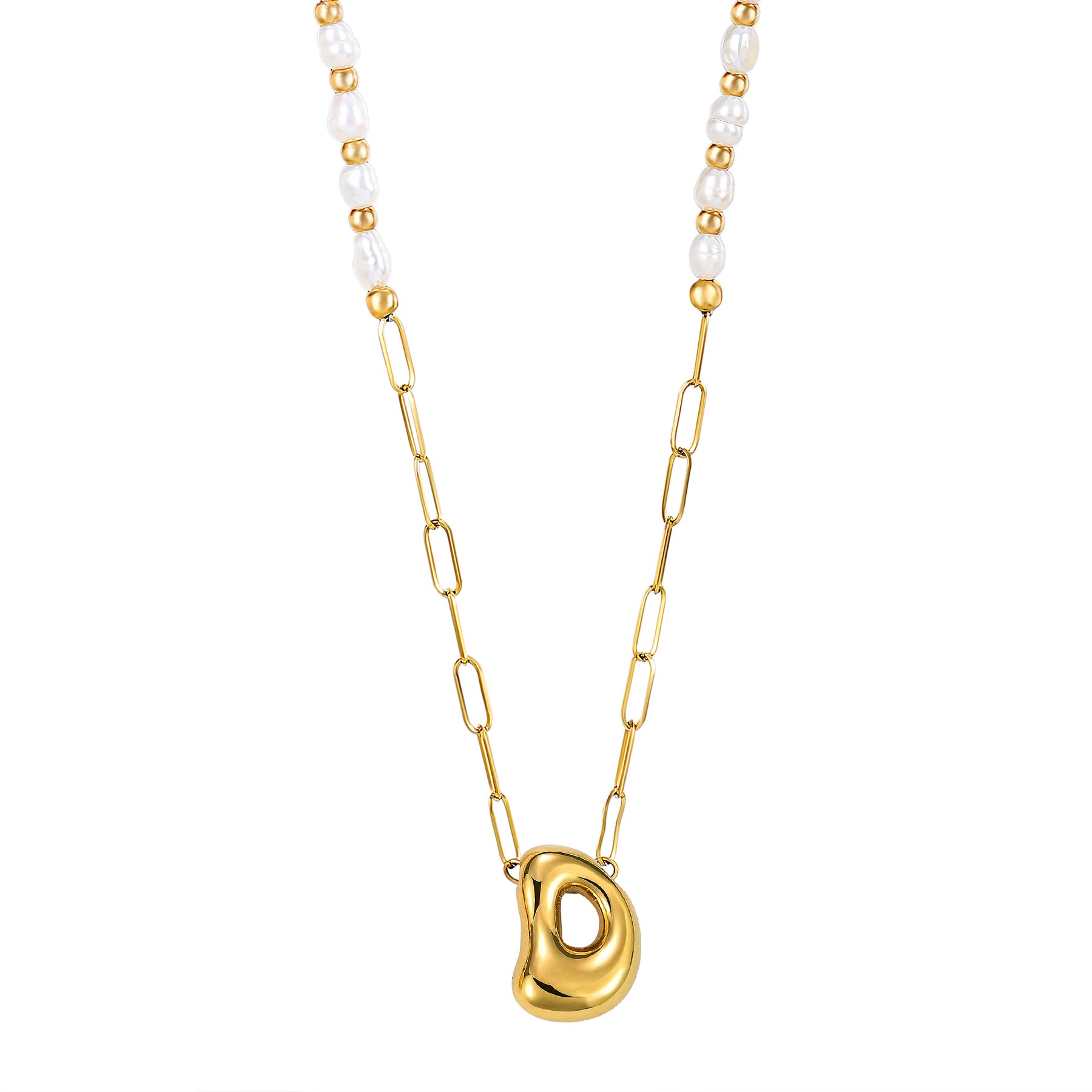 Gouden Glow Bubble Letter Initial Ketting