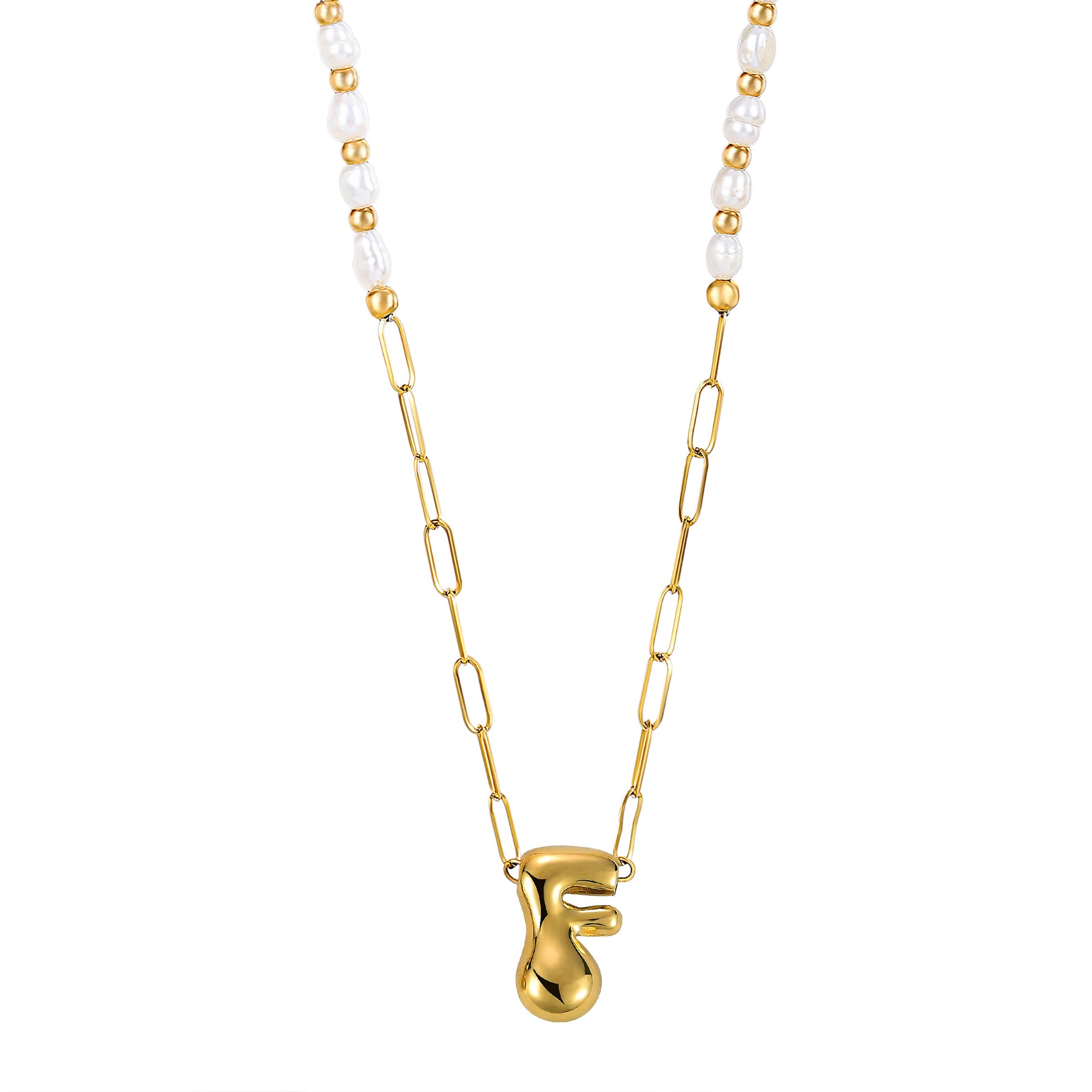 Gouden Glow Bubble Letter Initial Ketting