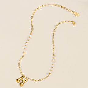 Gouden Glow Bubble Letter Initial Ketting