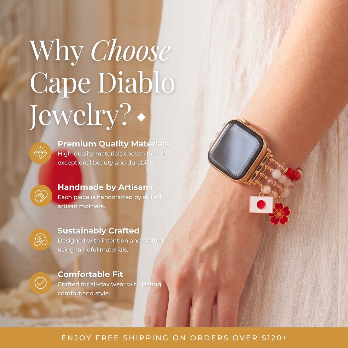 Japan Sakura Bloom Stretch Apple Watch-bandje