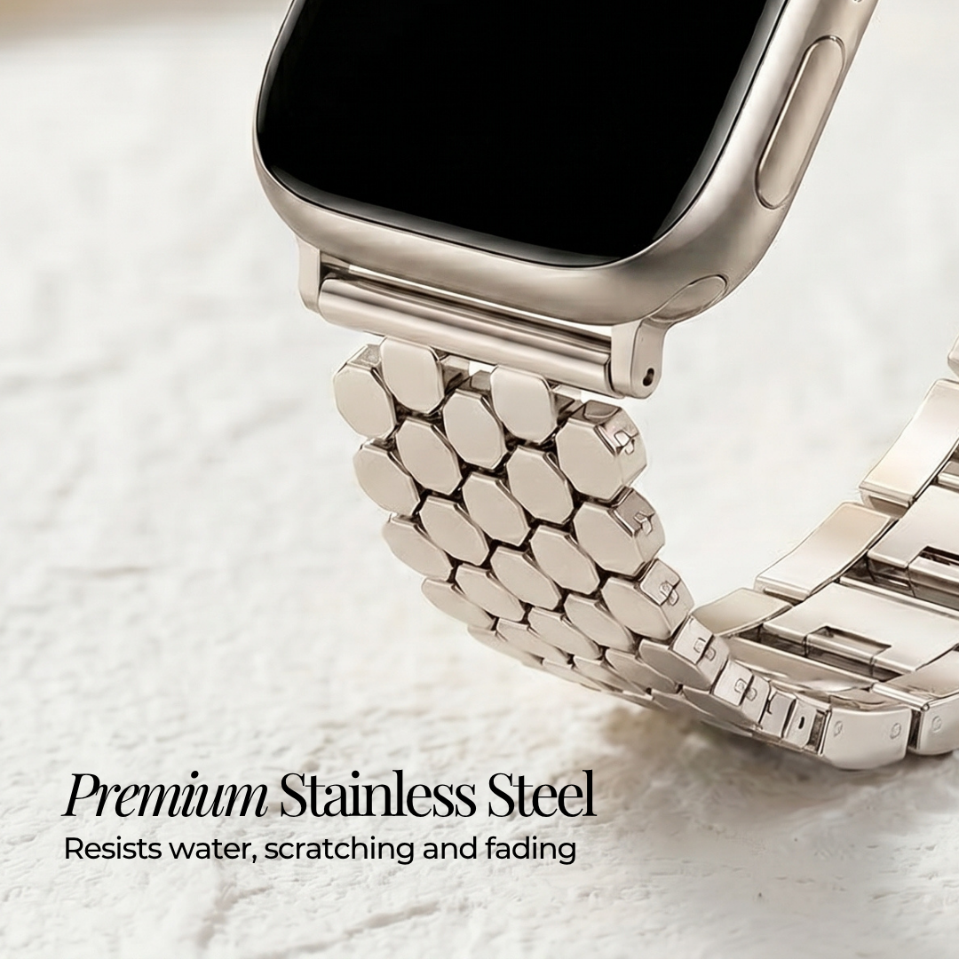 Zilveren honingraat luxe Apple Watch bandje
