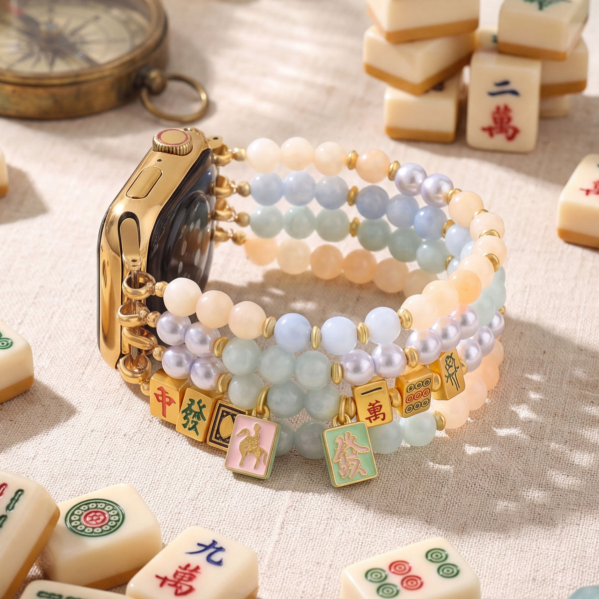 Lucky Mahjong Stretch-bandje voor Apple Watch