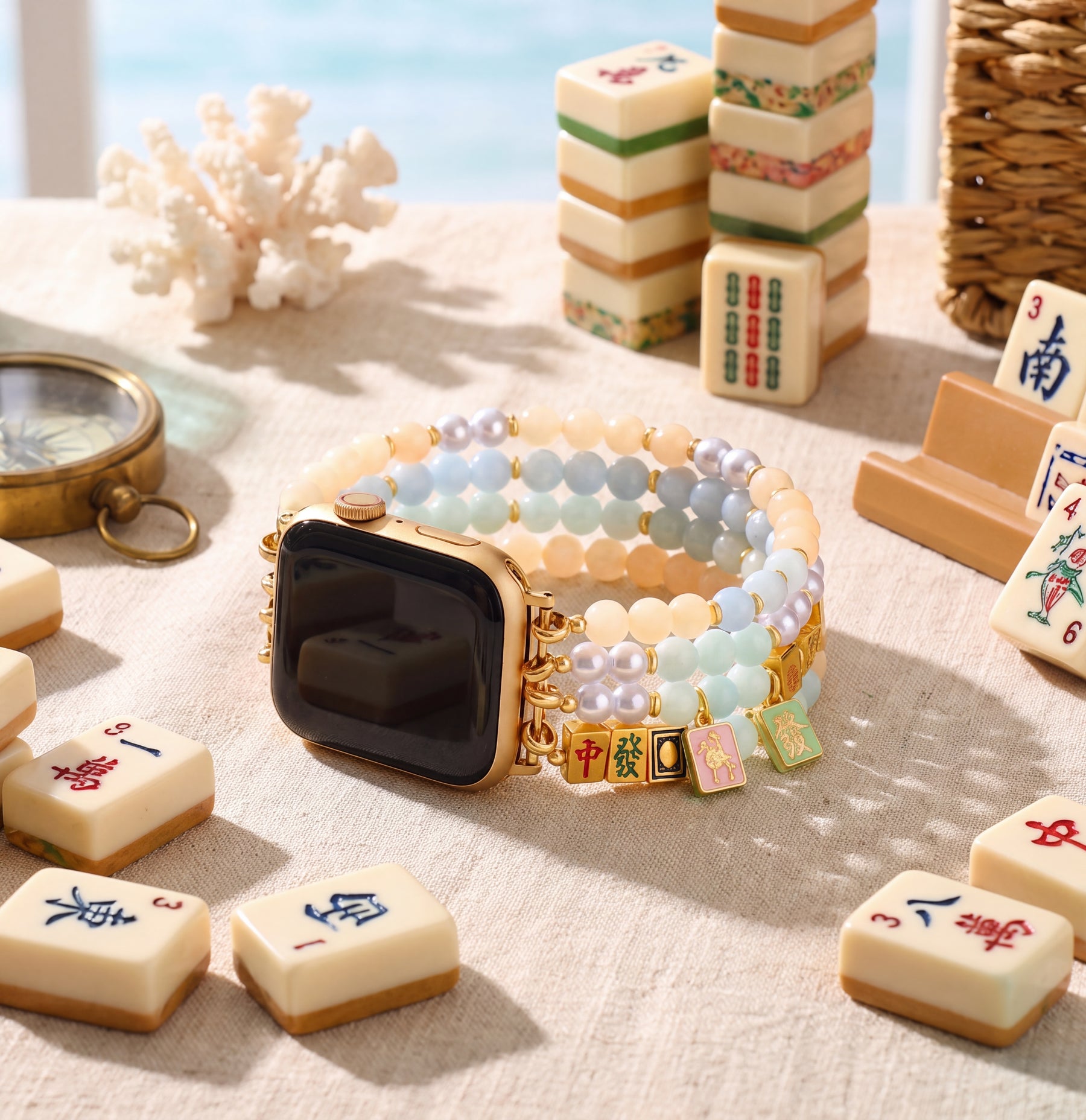 Lucky Mahjong Stretch-bandje voor Apple Watch