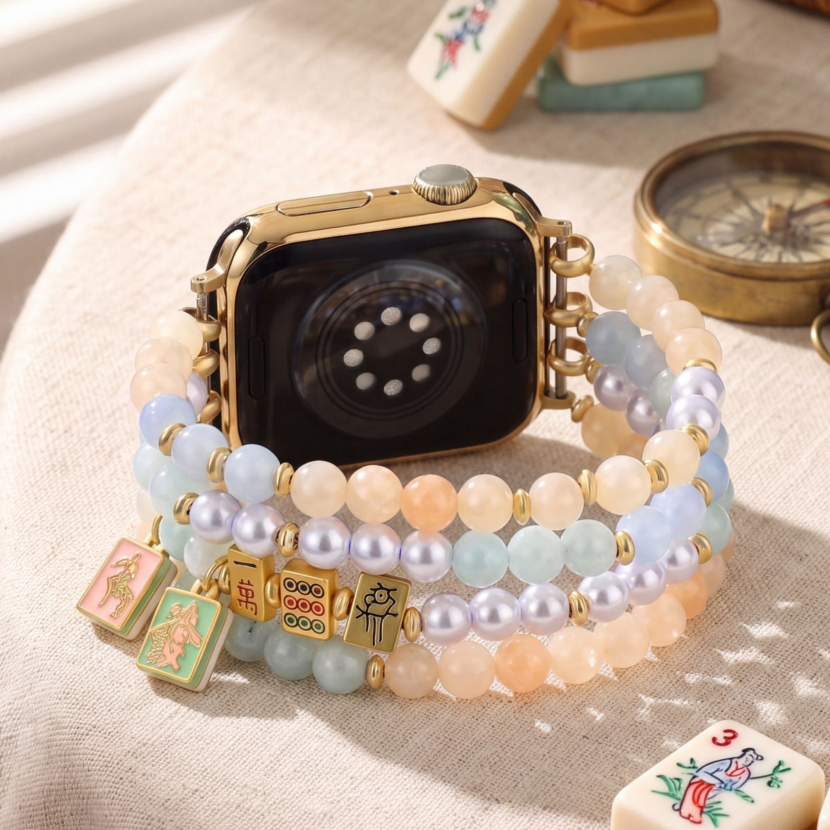 Lucky Mahjong Stretch-bandje voor Apple Watch