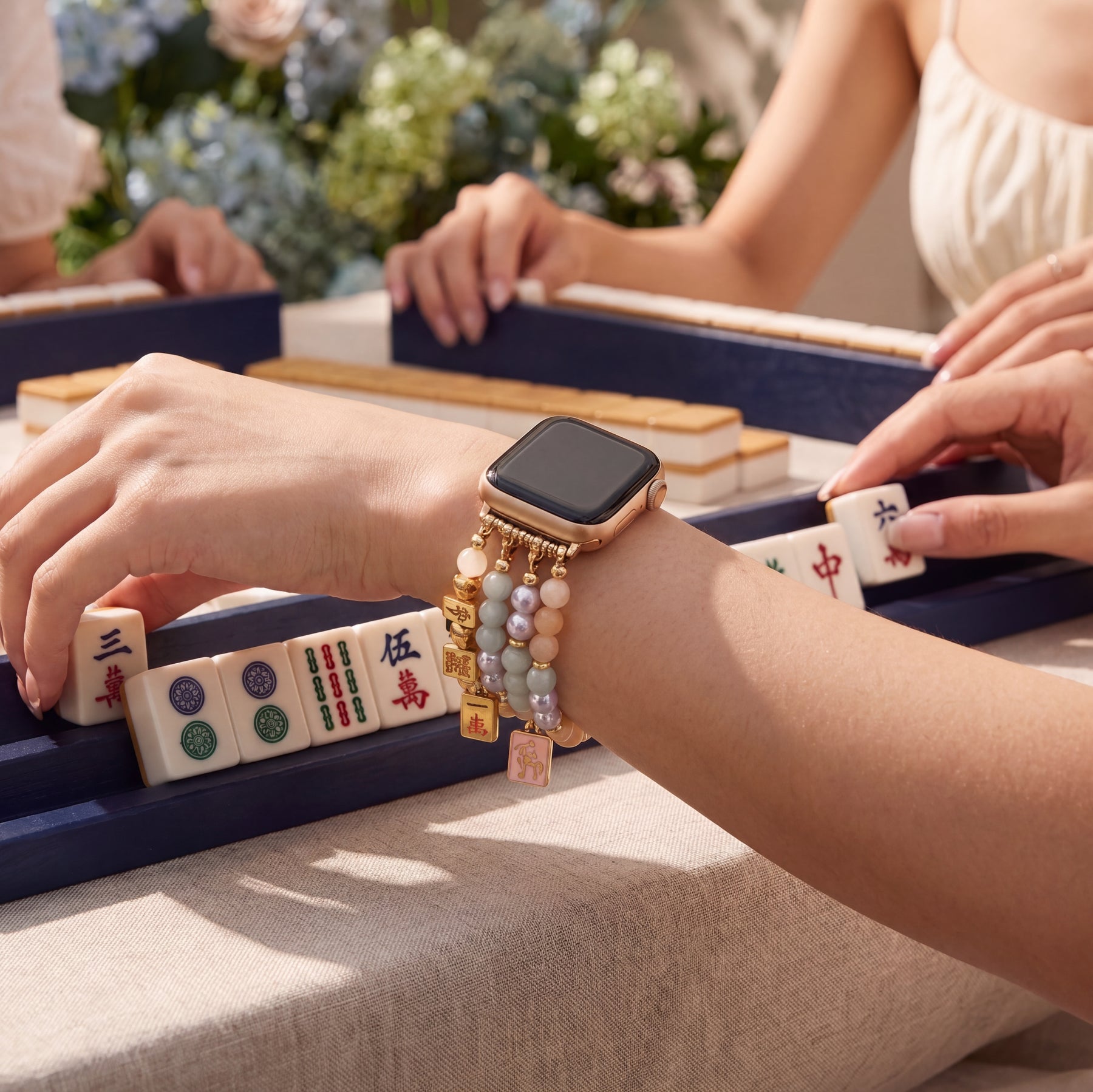 Lucky Mahjong Stretch-bandje voor Apple Watch