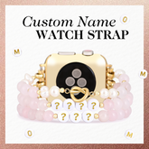 Aangepaste naam Rose Quartz Stretch Apple Watch-band