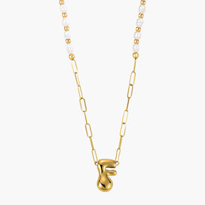 Gouden Glow Bubble Letter Initial Ketting