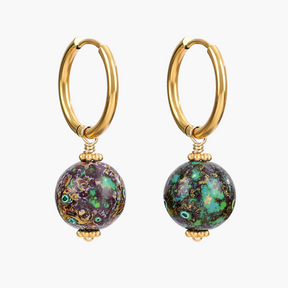 Emerald Eclipse Speckle Orb Oorringen