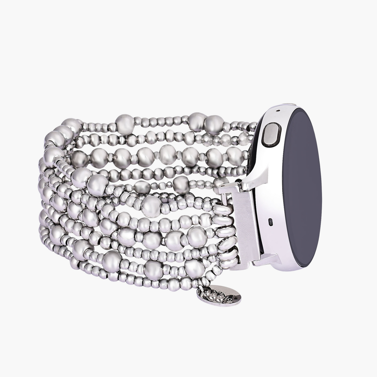 Platinum Demure Stretch Apple Watch-band