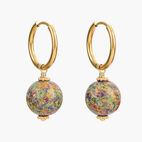 Meadow Mist Speckle Orb Oorringen met Hoepel