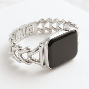 Platina gevlochten luxe Apple Watch bandje