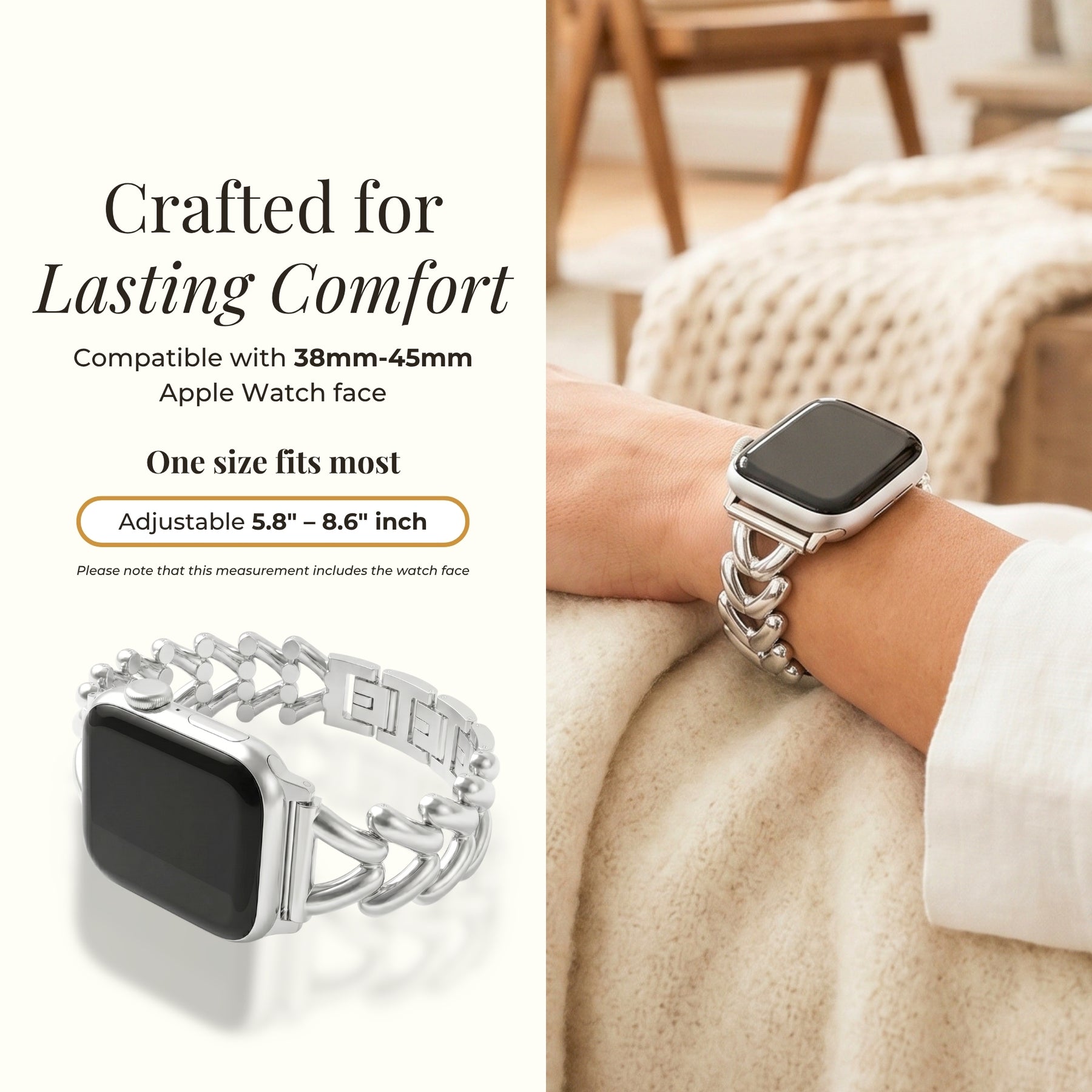 Platina gevlochten luxe Apple Watch bandje