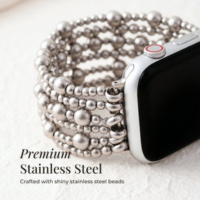 Platinum Demure Stretch Apple Watch-band