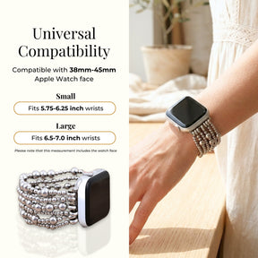 Platinum Demure Stretch Apple Watch-band