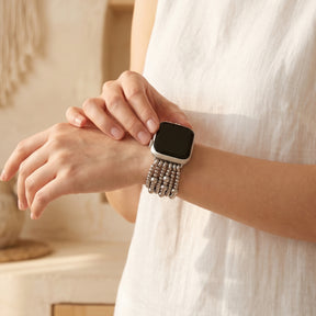 Platinum Demure Stretch Apple Watch-band