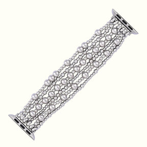 Platinum Demure Stretch Apple Watch-band