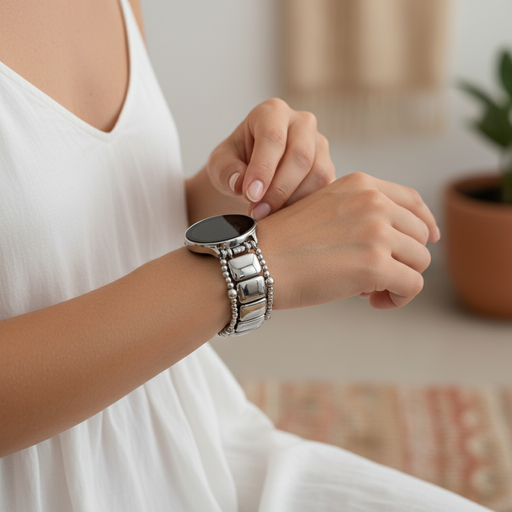 Platinum Noir Stretch Samsung Galaxy Horlogeband