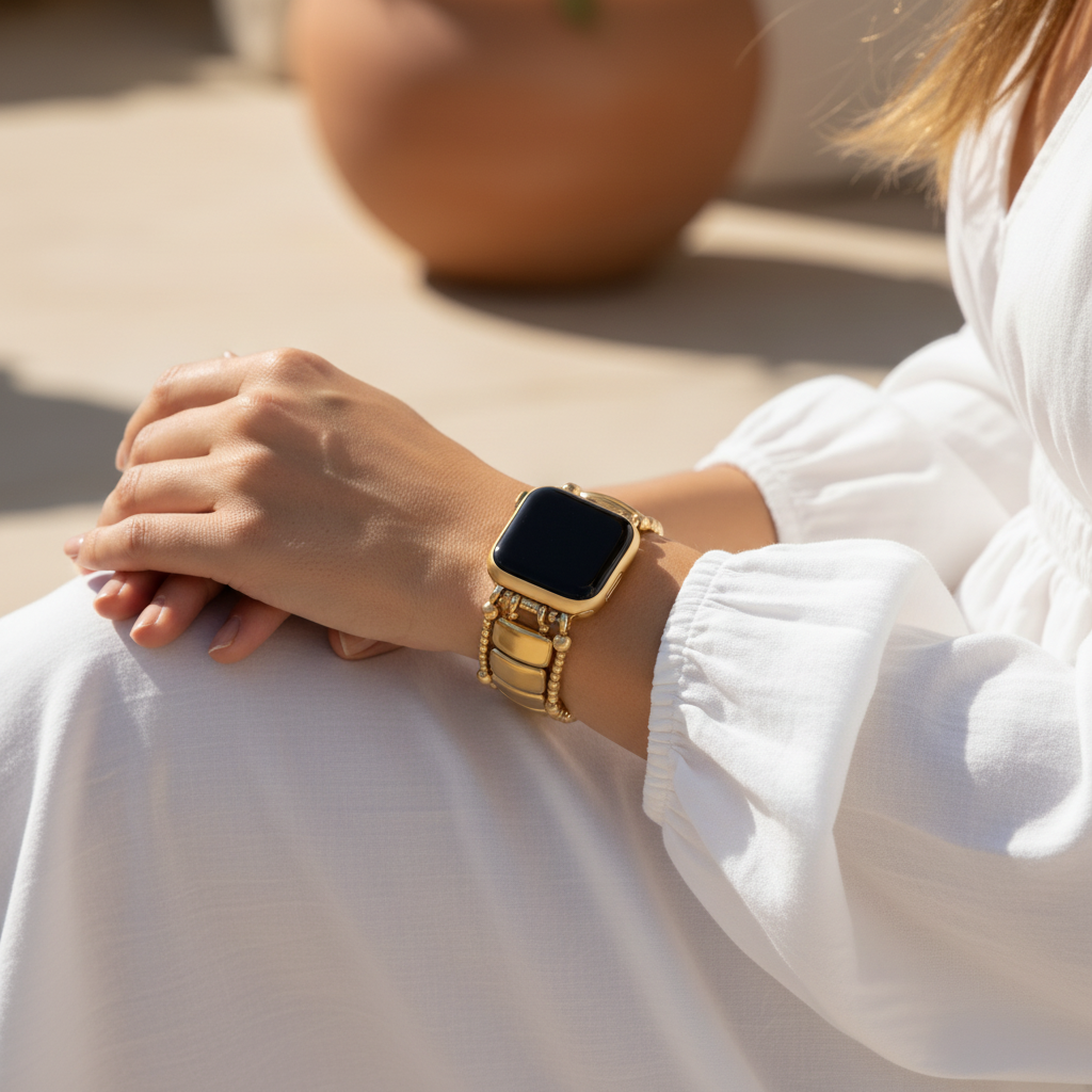 Goud Noir Stretch Apple Watch-bandje