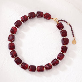 Chunky vierkante kralenketting herfst