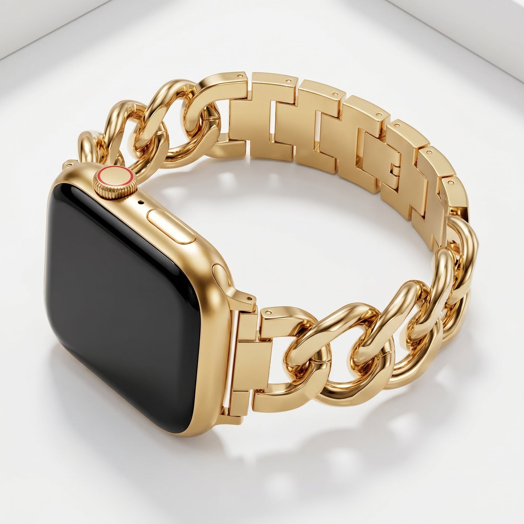 Gouden geweven luxe Apple Watch-bandje