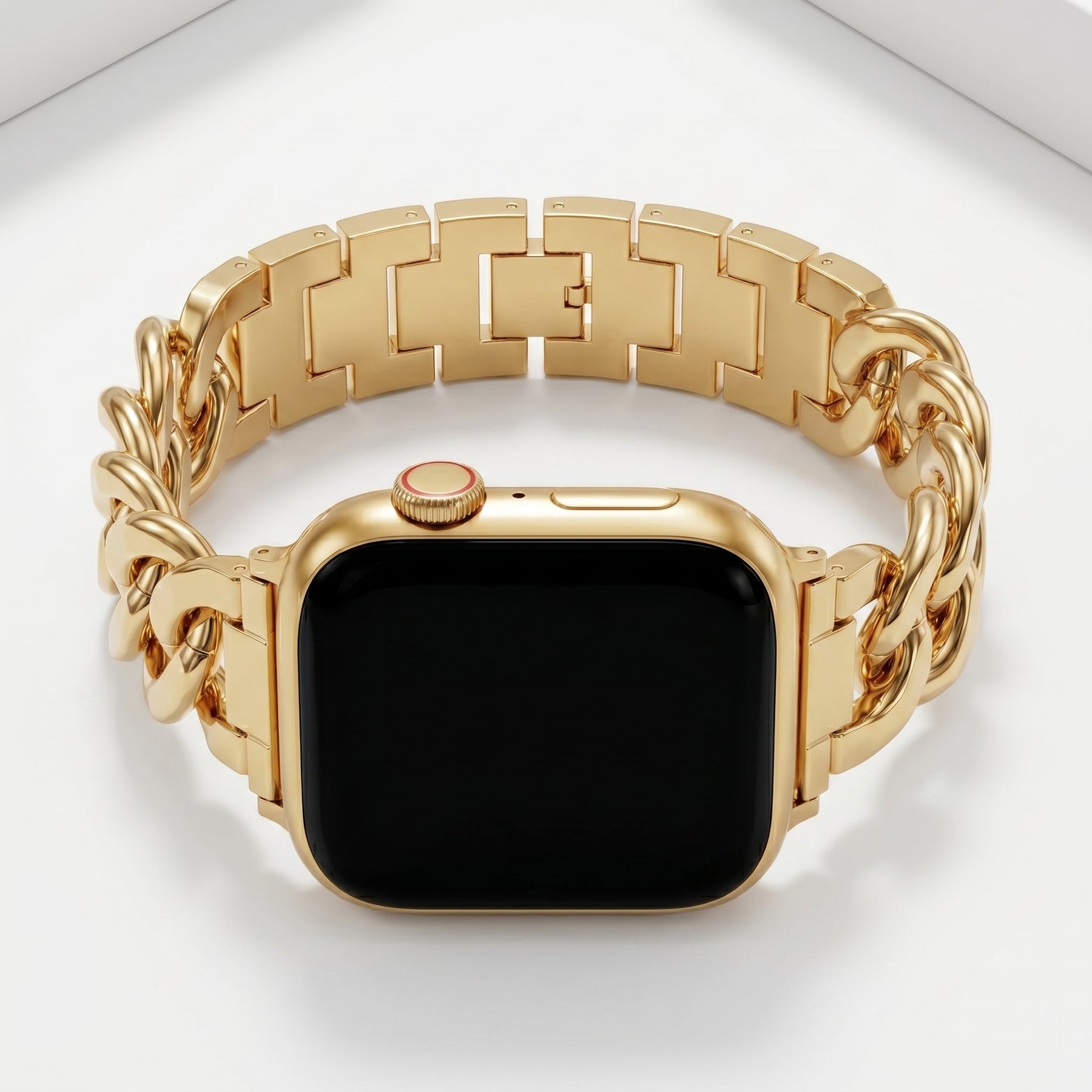 Gouden geweven luxe Apple Watch-bandje
