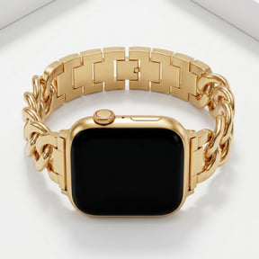 Gouden geweven luxe Apple Watch-bandje