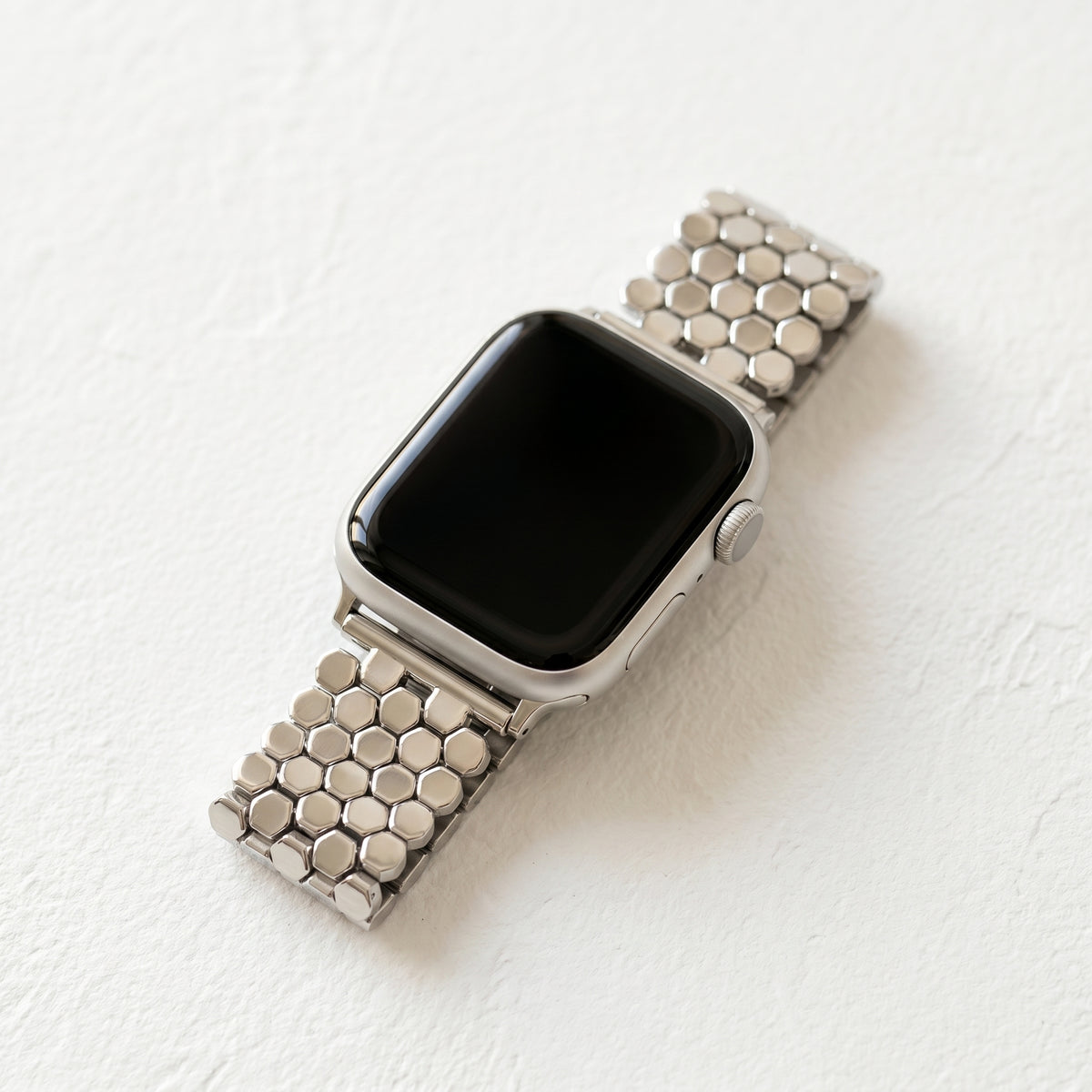 Zilveren honingraat luxe Apple Watch bandje