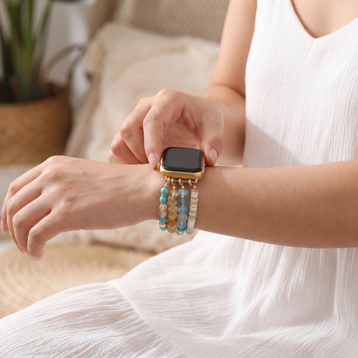 Seaside Glow Stretch Apple Watch-bandje