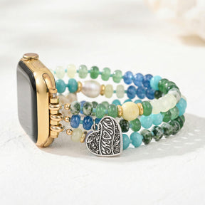 Jade Pearl Love MOM Stretch Apple Watch-bandje