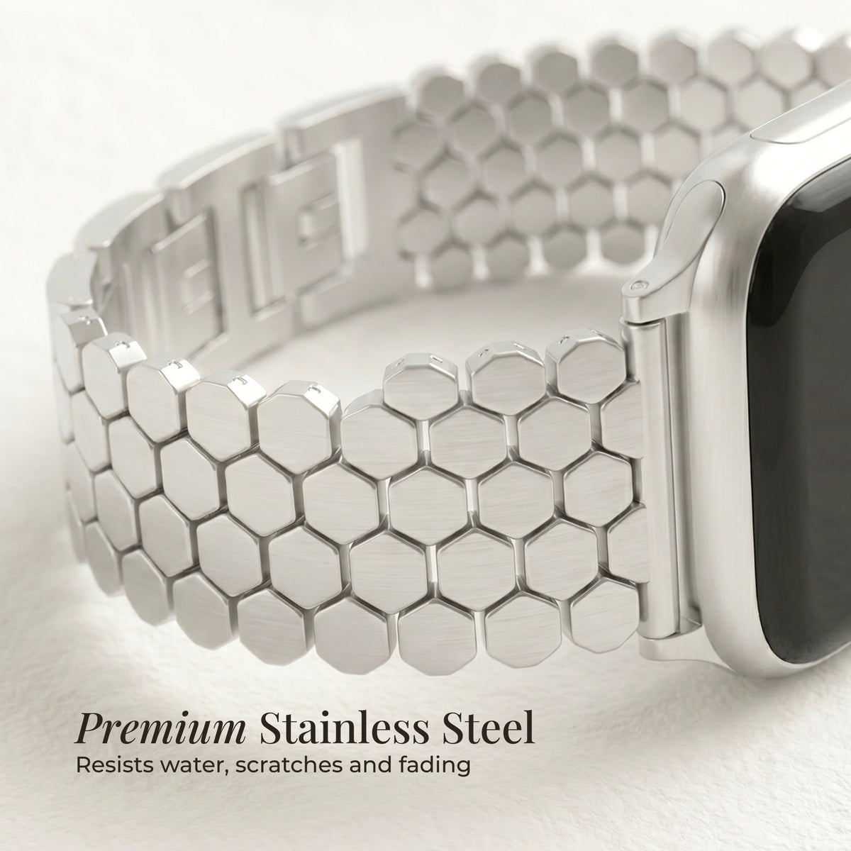 Zilveren honingraat luxe Apple Watch bandje