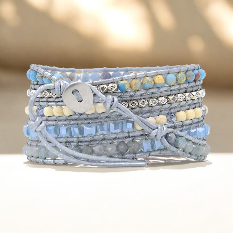 Healing Topaz Queen Zilveren Wikkelarmband