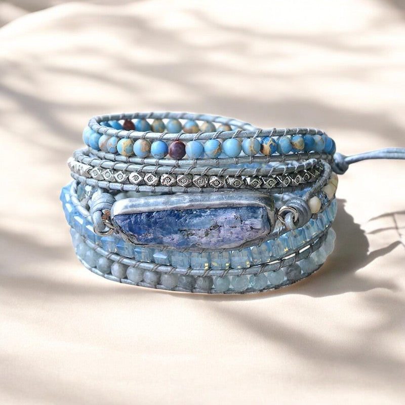 Healing Topaz Queen Zilveren Wikkelarmband