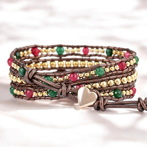 Vrolijk Kerstfeest Hart Wikkel Armband
