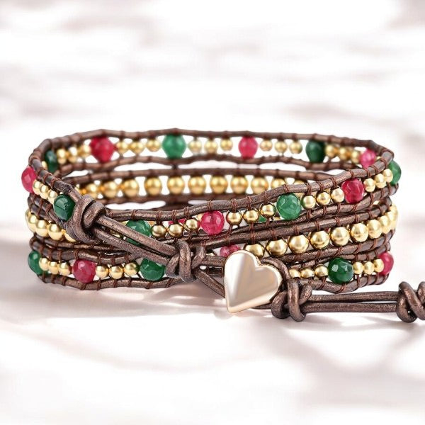 Vrolijk Kerstfeest Hart Wikkel Armband