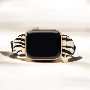 Zebra Luxe Leren Apple Watch Bandje