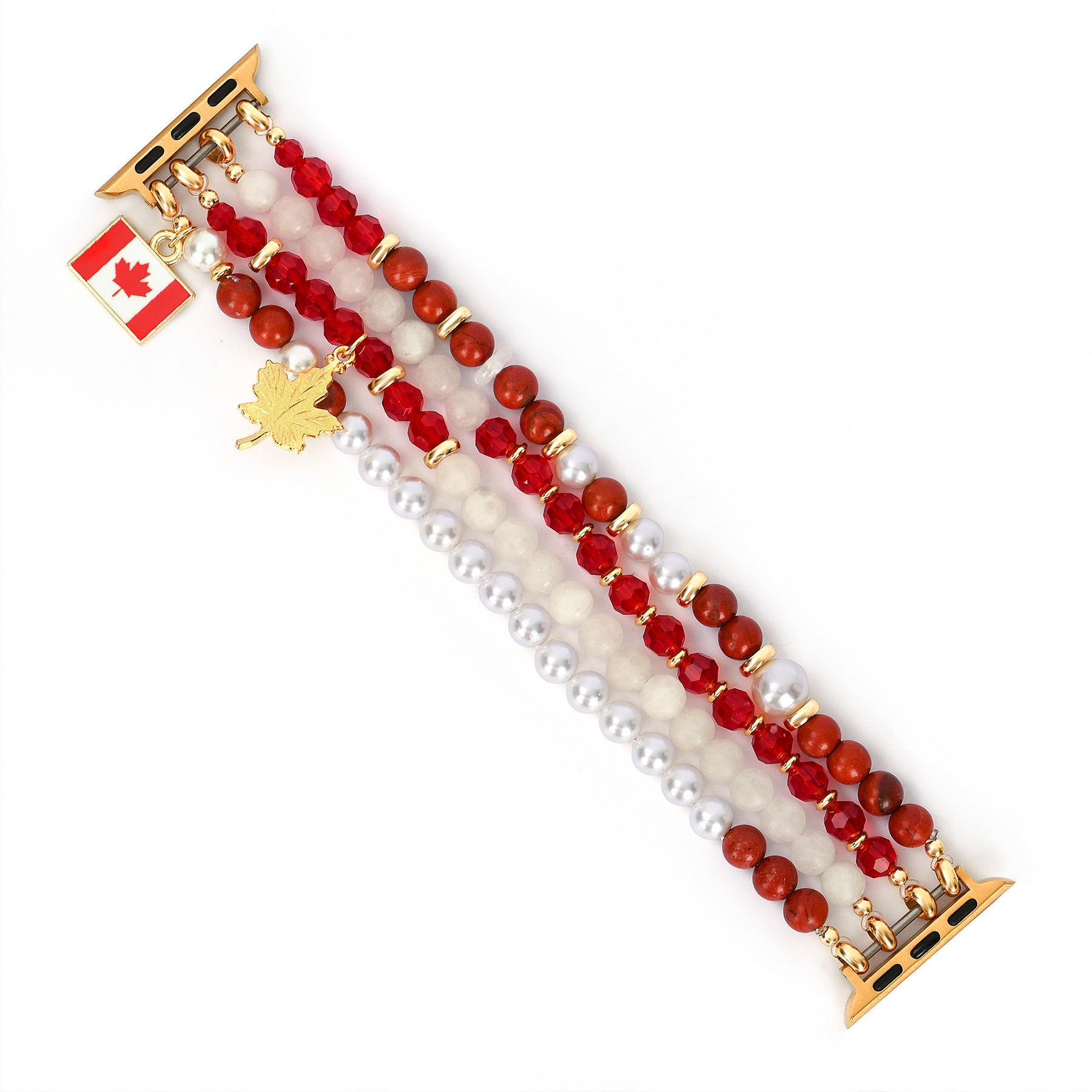 Canada Maple Pearl Stretch Apple Watch-bandje