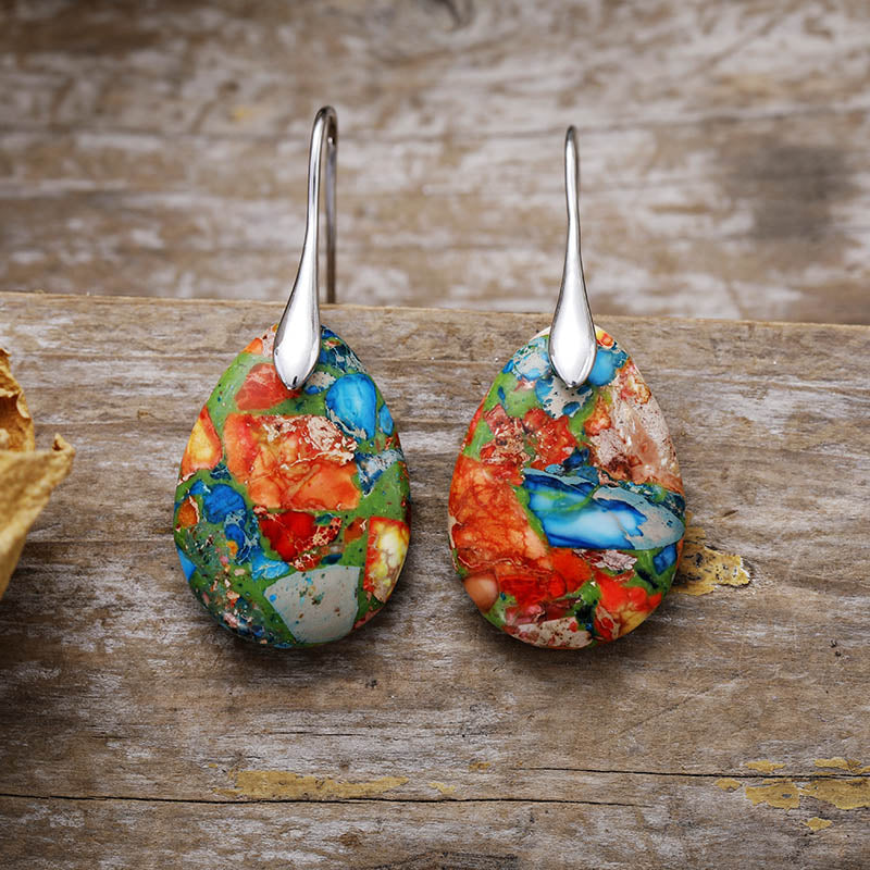 Jasper Essence Dangle Oorbellen
