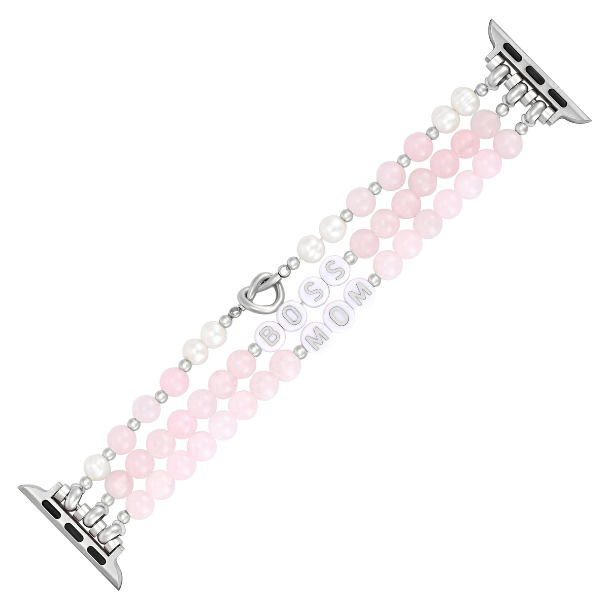 Aangepaste naam Rose Quartz Stretch Apple Watch-band